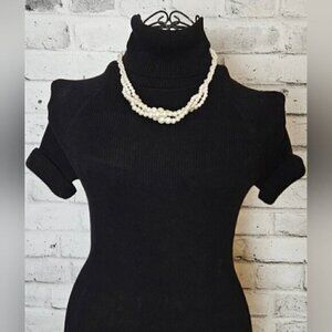 Vintage Style Twisted Faux Pearl Necklace Double Strand Classic